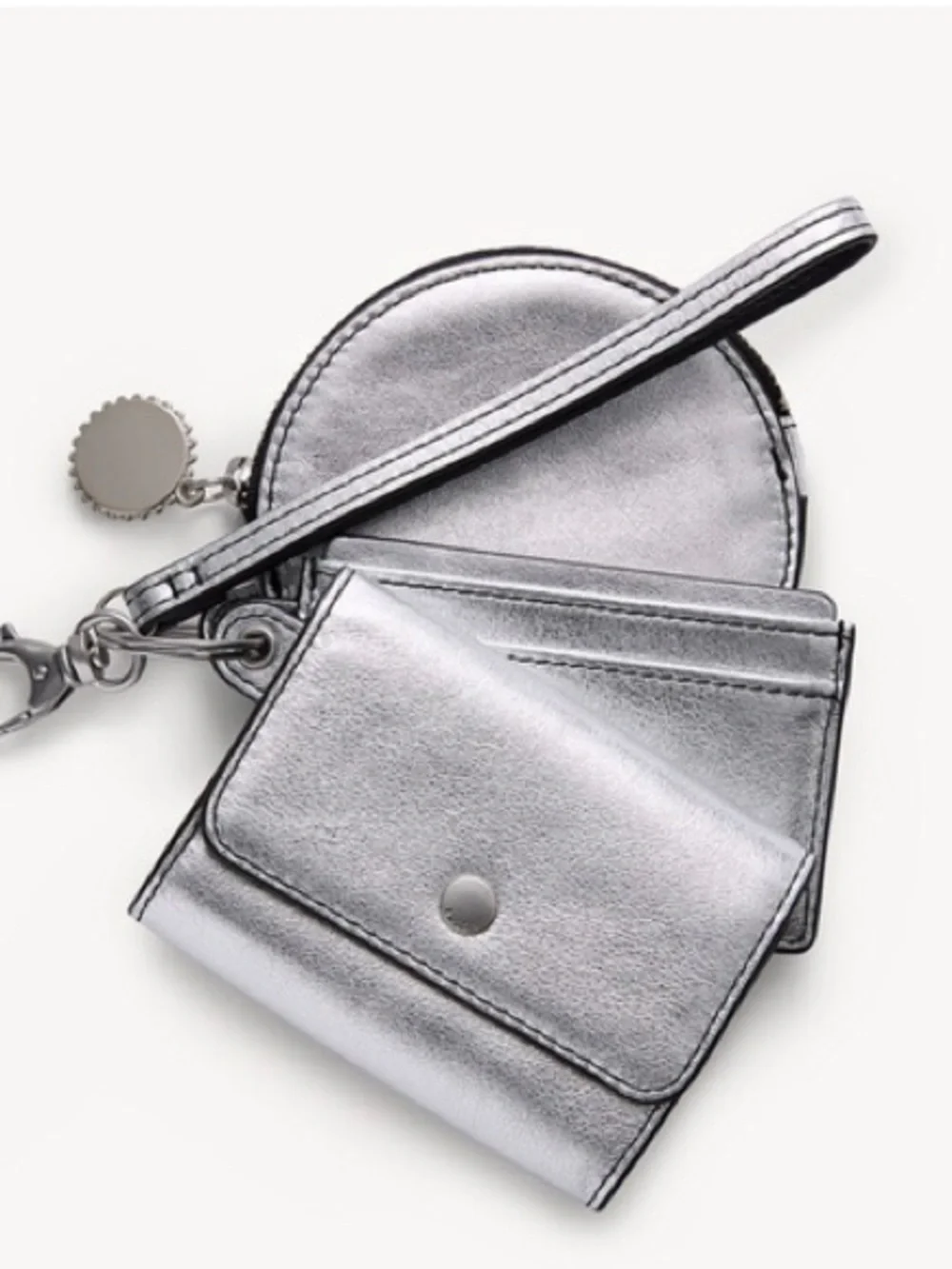 Fossil Rio 3-in-1 Silver Leather Wristlet Set - New with tags